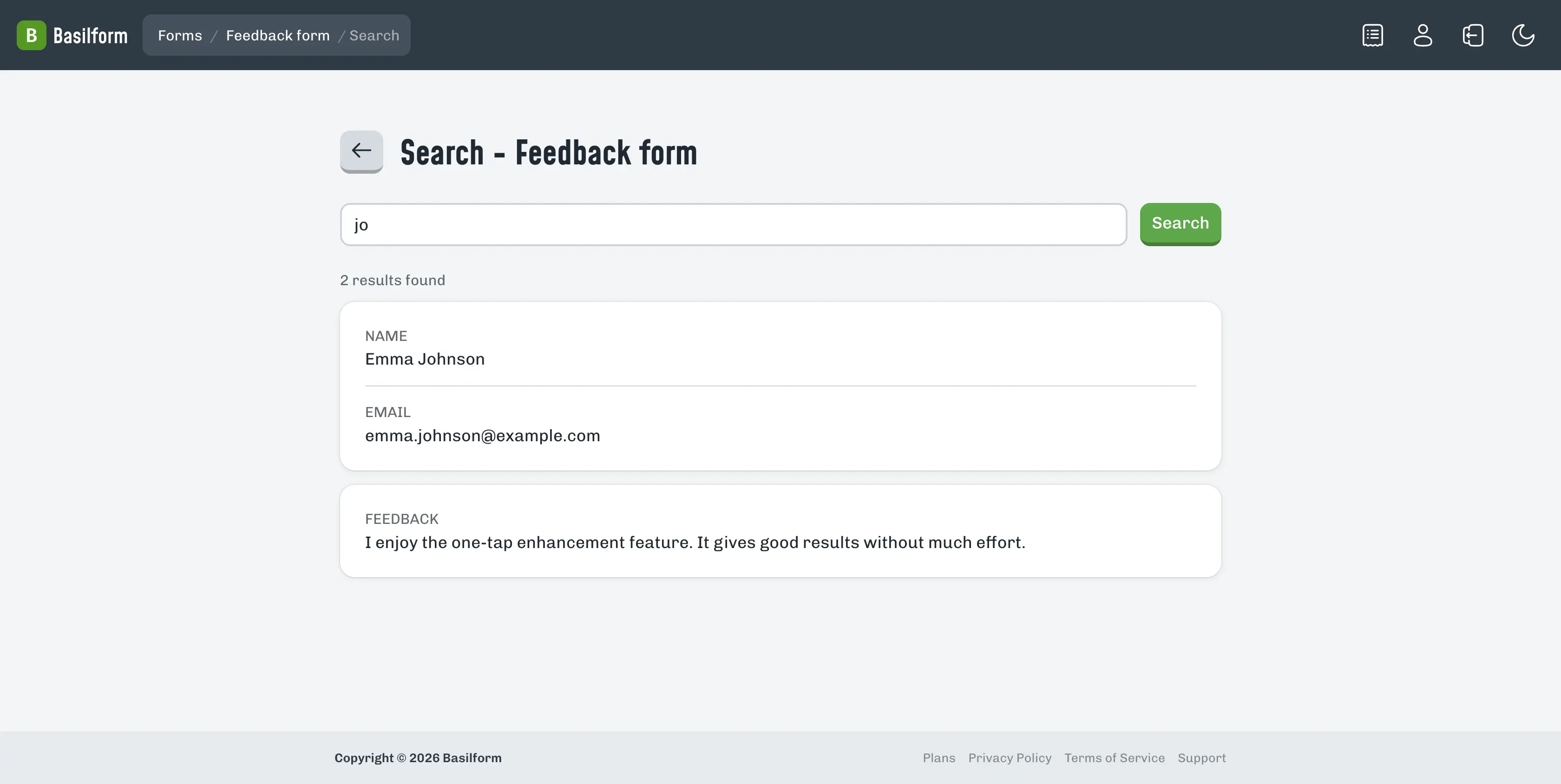 Search page